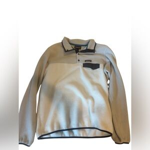 Patagonia Cream and Navy Synchilla Pullover